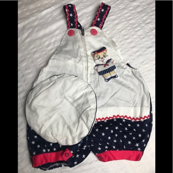 Girls Sailer Sunsuit with Hat and Pin Embroidered - Picture 2 of 10